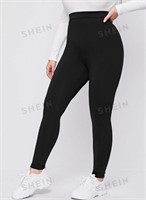 SHEIN Mulvari Plus Solid High Waist Leggings-1XL