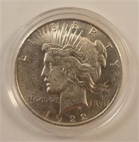 1922-P Peace Silver Dollar, Higher Grade