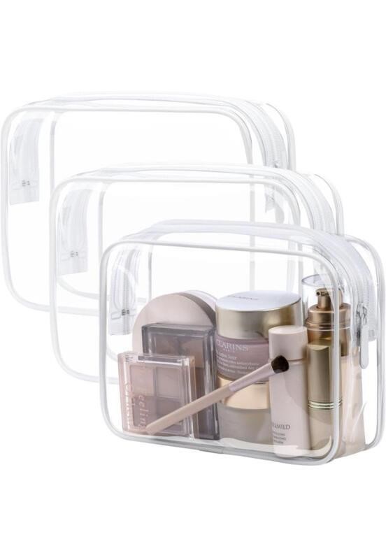 PACKISM TOILETRY BAG CLEAR QUART SIZE BAG 3 PACK