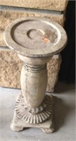 2 piece stone look candle holder set