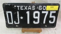 1960 Texas License Plate