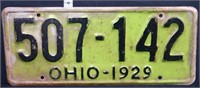 1929 Ohio license plate