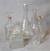 (4) Decanters & (1) Canister
