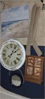 Lot with home decorations and large clock