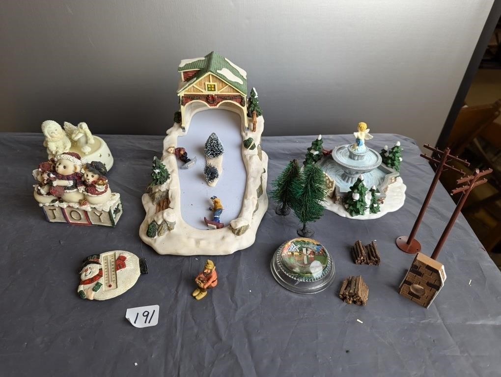 Various Lot of Christmas Village & Various Decor