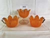 Heavy Glass Tulip Petals Mugs and Goblet