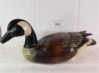 Lifesize Carved Wood Painted Duck Decoy