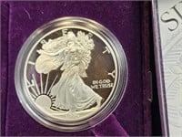 1995P American Eagle Dollar 1 oz proof silver...