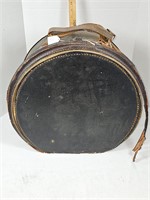 Vintage unique round suitcase needs some repair