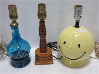 3 ASSORTED TABLE LAMPS