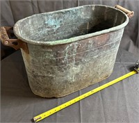 Wood Handled Vintage Tub - Possibly Copper!