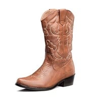 SheSole Women's Western Cowgirl Cowboy Boots Tan