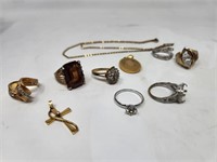 Costume Jewelry Gold Plate Rings Locket Pendant