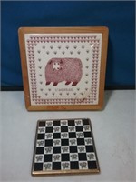 Group of two tile hot pads