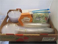 Box of Misc Plastic Party Supplies