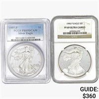 [2] American 1oz Silver Eagles PCGS/NGC PF69