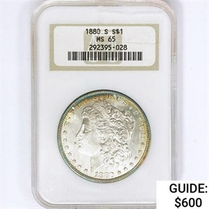 1880-S Morgan Silver Dollar NGC MS65