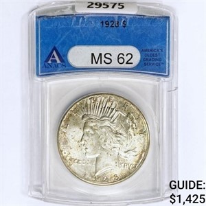 1928 Silver Peace Dollar ANACS MS62