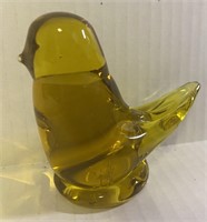 SIGNED BLOWN GLASS GOLDEN CANARY