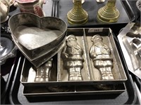 Vintage Pewter Candy Molds/ Cake Pans.