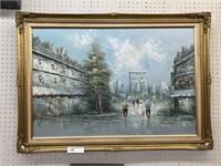 Moulin Framed Oil On Canvas