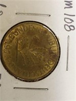 1975 W.Germany brass plated steel coin
