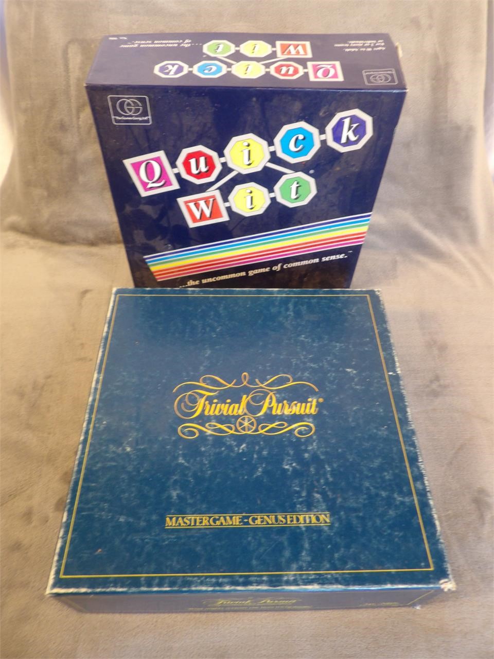 Trivial Pursuit and Quick Wit board games