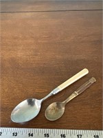 Antique bone handled spoon and wood handle
