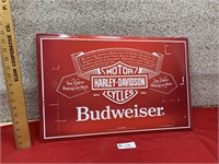 Budweiser Harley Davidson  Sign