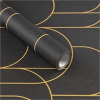 WFF8165  Abyssaly Modern Black Gold Wallpaper 17.7