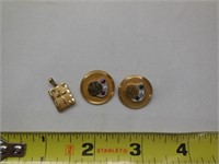 Cross Locket Pendant 1/20 12K Gold Plated & Pins