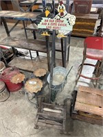 Weight Iron Plant Stand, Galvanized Coal Bucket,