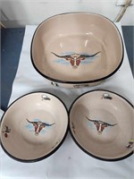 Monterey Mexico Western Ware(Large Pan-2 Bowls)