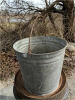 Older vintage galvanized bucket