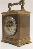 19c French Carriage Clock w Compass & Thermometer