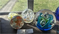 4 Art Glass Paperweights