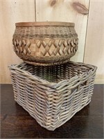 Pair of Older Woven Baskets