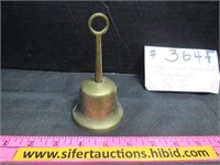 Vintage Etched Brass Bell w/ round "Circle" handle