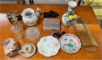 Box full of miscellaneous items- Asian plates ande