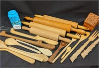 Misc Rolling Pin Wood Utensil Lot