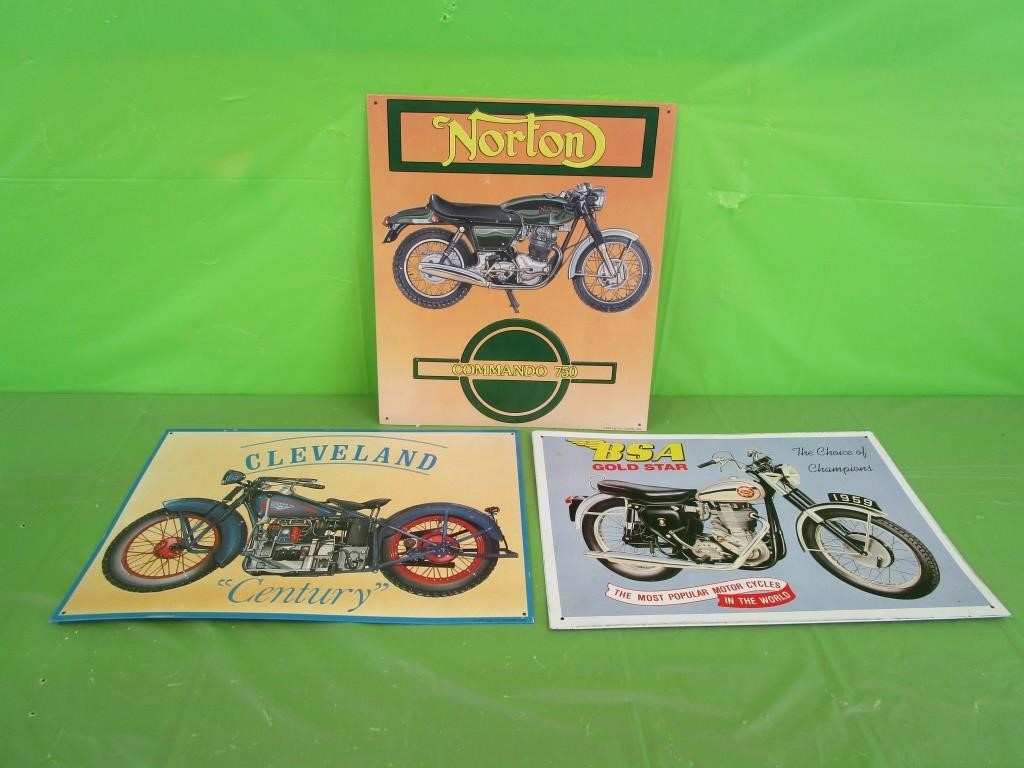 Metal Signs- BTA, Norton & Cleveland Motorcycles