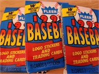Baseball Sealed Pack Lot of 3 1990 Fleer