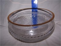 WATERFORD LEAD CRYSTAL CUT GLASS BOWL W/ GOLD TRIM