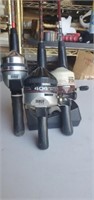 3 Zebco fishing reels and rods