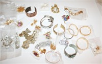 Large Amount of Costume Jewelry, Pins, Bracelets,