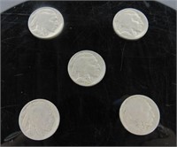 (5) 1934 Buffalo Nickels