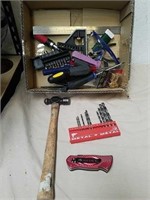 Husky pocket knife, drill bits, screwdrivers and