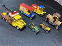 Lots of antique toy trucks