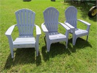 3-Large Lawn Chairs Poly