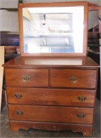 Mid Century Dresser W/Mirror 37"x18"x30"T